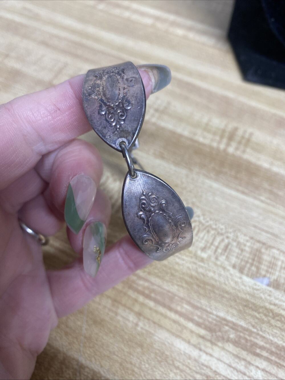 Vintage Handmade Silver Plate Spoon Bracelet Worrell Stamped